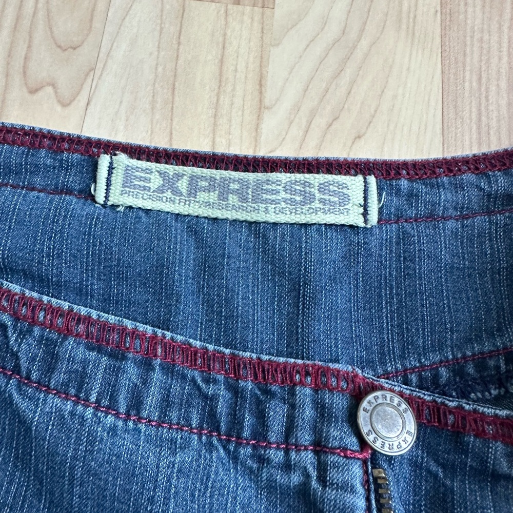 Vintage Y2K Express Blue Jeans with Red Stitching - Picture 2 of 7